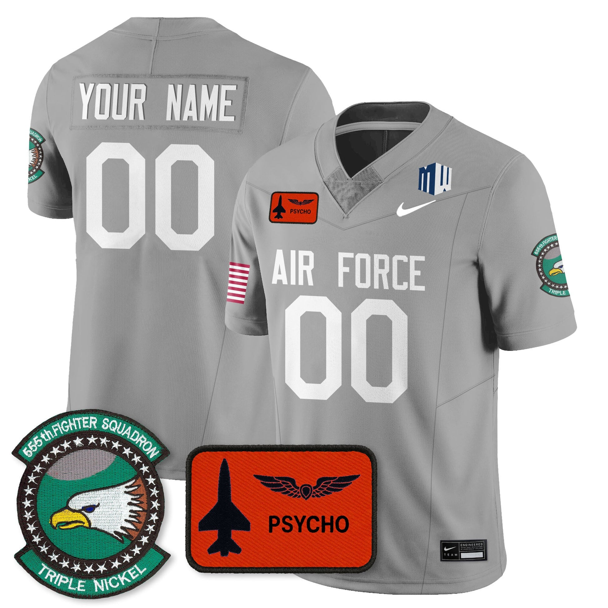 Custom Air Force Football 2025 Honor F-16 Jersey - All Stitched