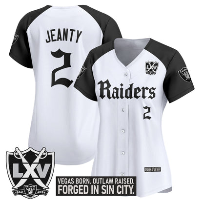 Women's Las Vegas Raiders 'Gothic Sin City Shadows Edition' Vapor Baseball Jersey - All Stitched