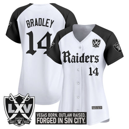 Women's Las Vegas Raiders 'Gothic Sin City Shadows Edition' Vapor Baseball Jersey - All Stitched