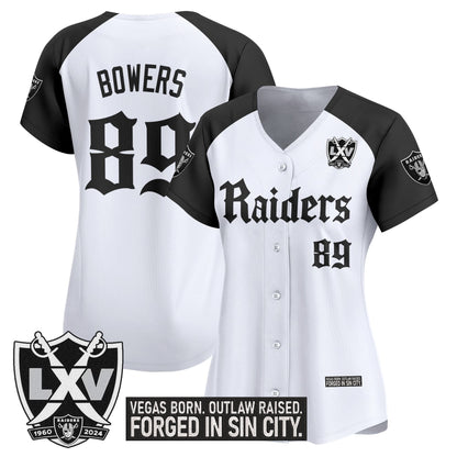 Women's Las Vegas Raiders 'Gothic Sin City Shadows Edition' Vapor Baseball Jersey - All Stitched