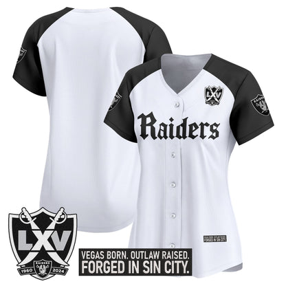 Women's Las Vegas Raiders 'Gothic Sin City Shadows Edition' Vapor Baseball Jersey - All Stitched