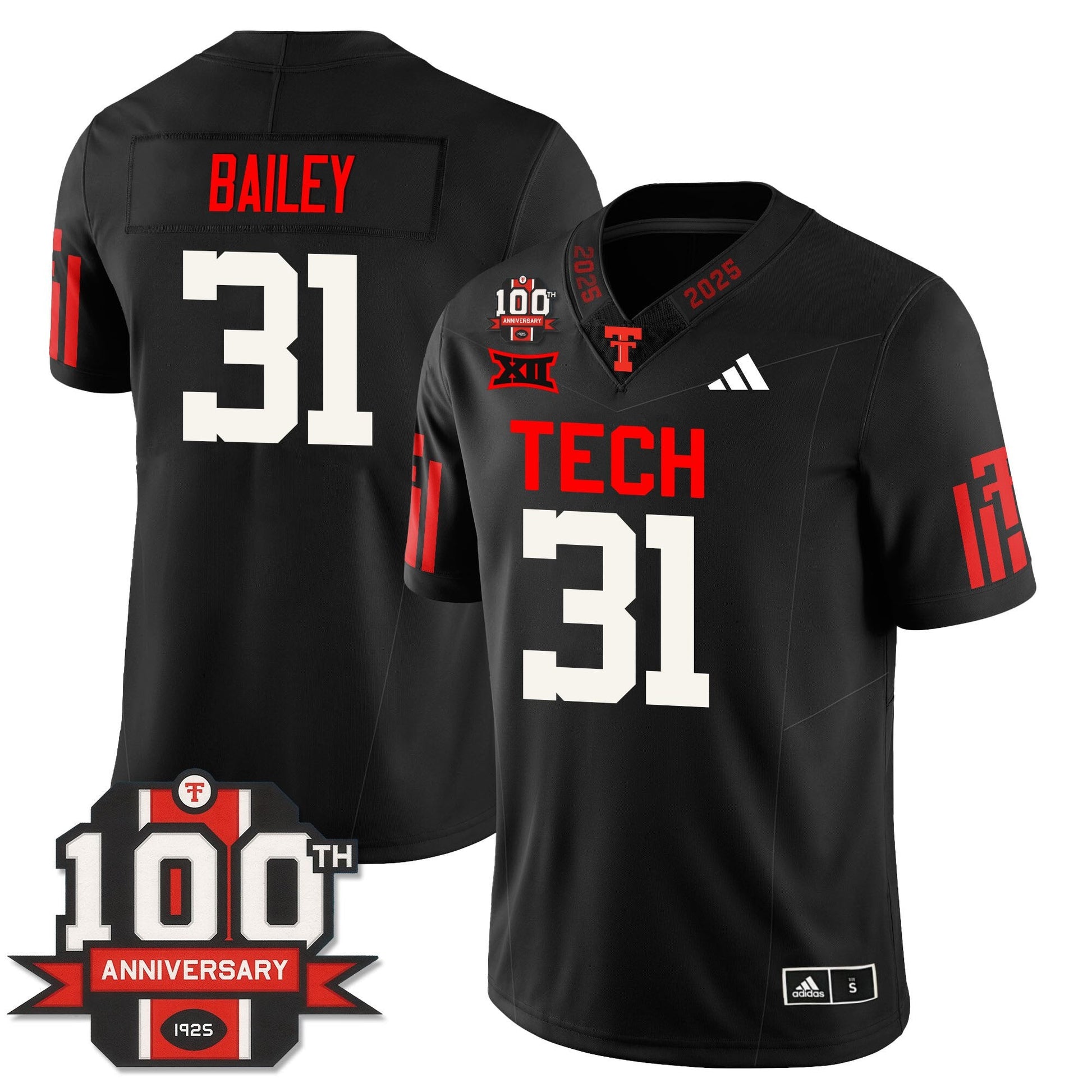 Men's Texas Tech Football 100th Anniversary Jersey - All Stitched