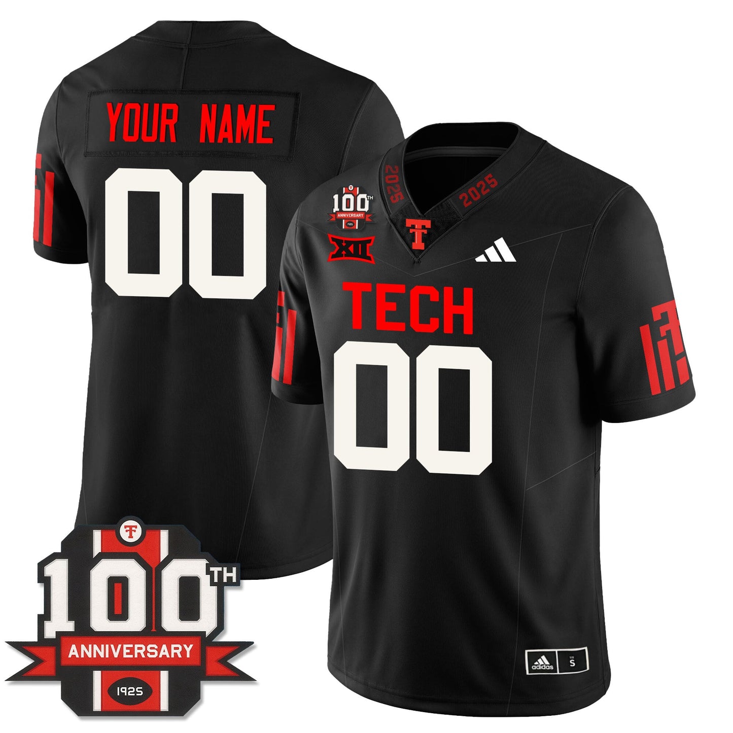 Men's Texas Tech Football 100th Anniversary Jersey - All Stitched