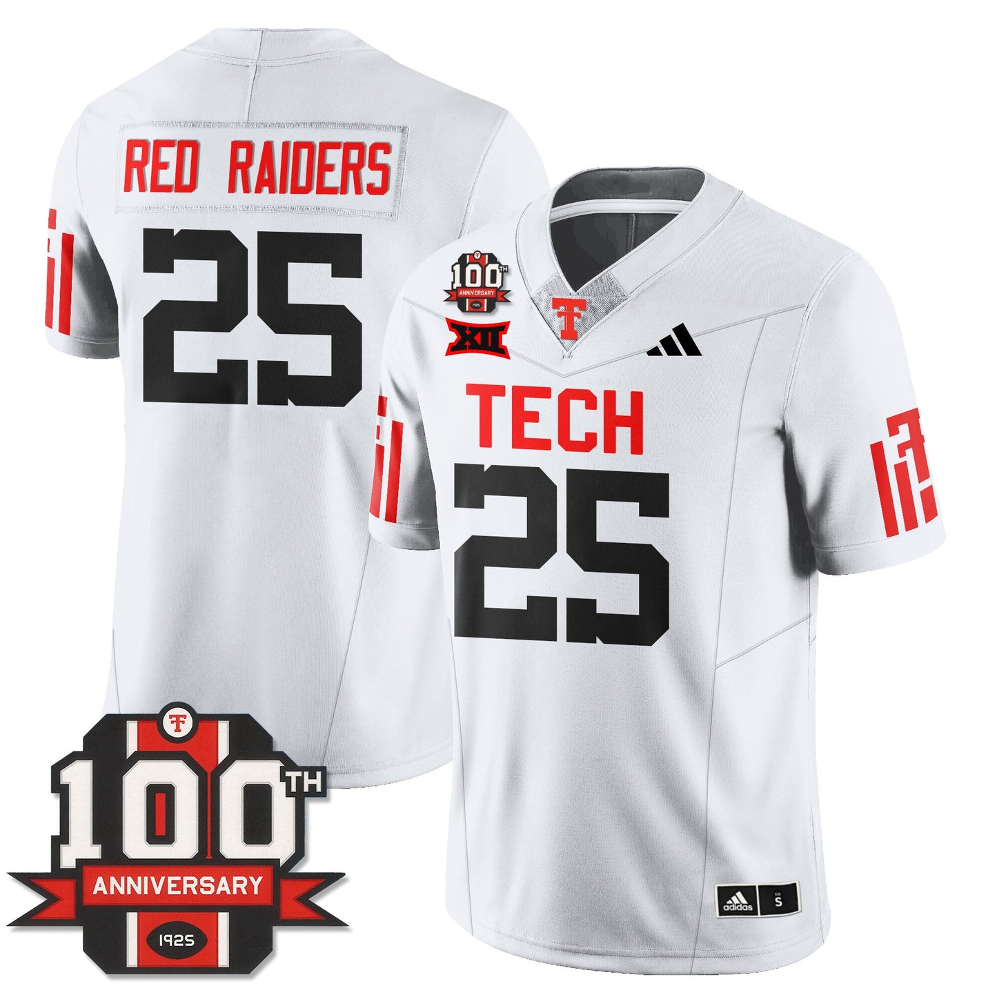 Texas Tech Football 100th Anniversary Jersey - All Stitched