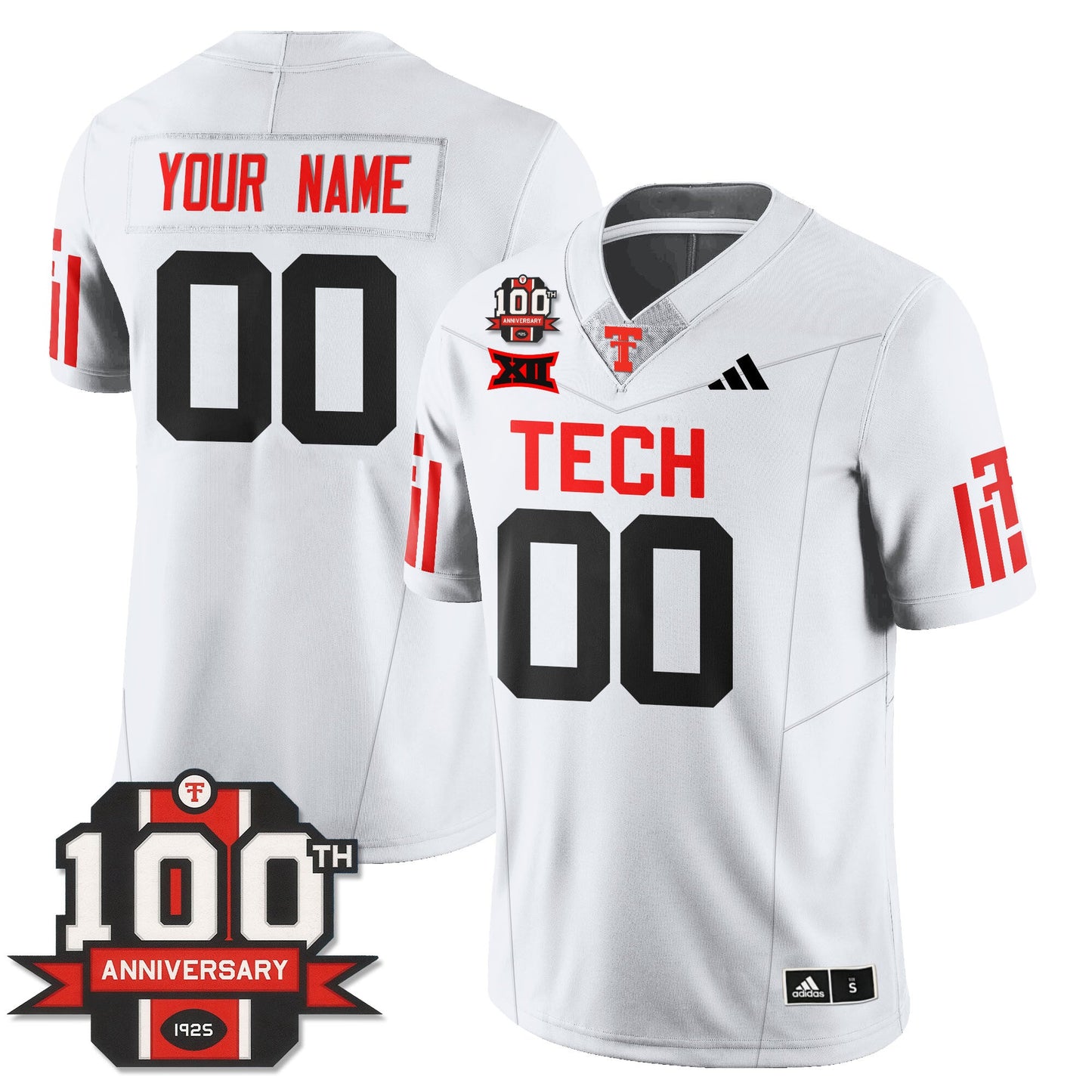Texas Tech Football 100th Anniversary Custom Jersey - All Stitched