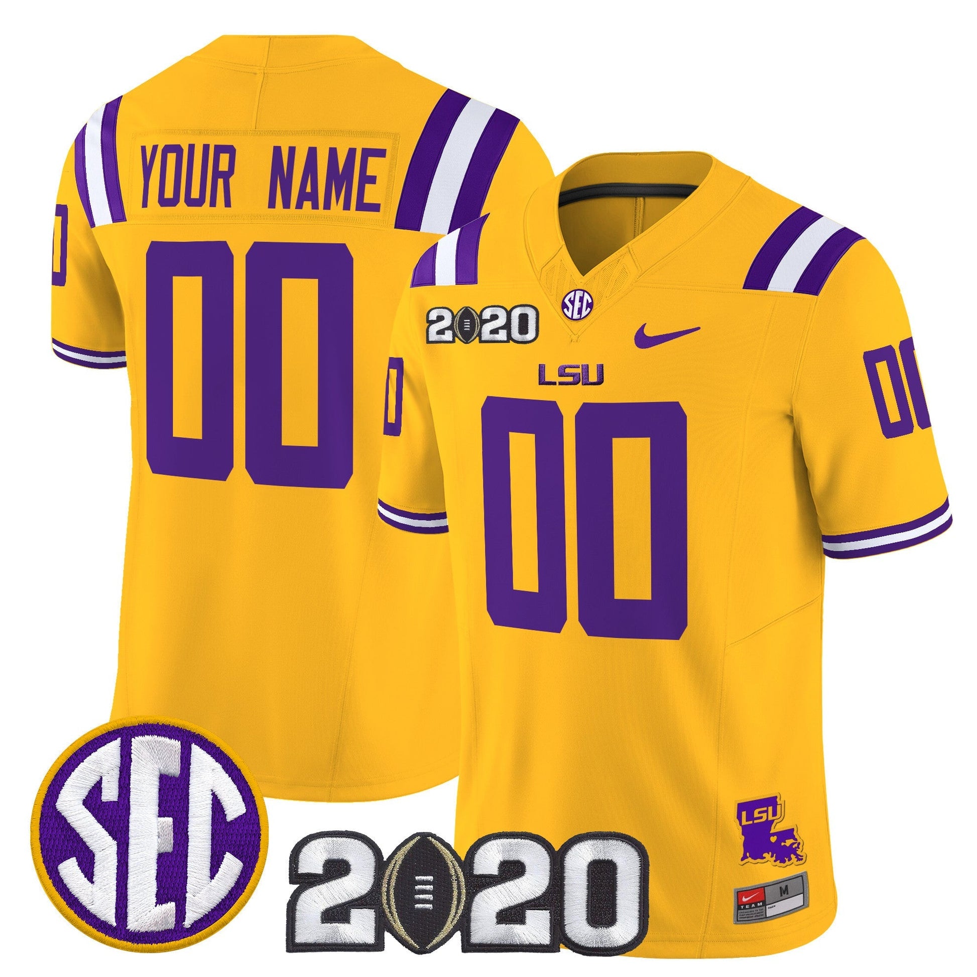 LSU Tigers 2020 National Champions Vapor Limited Custom Jersey - All Stitched