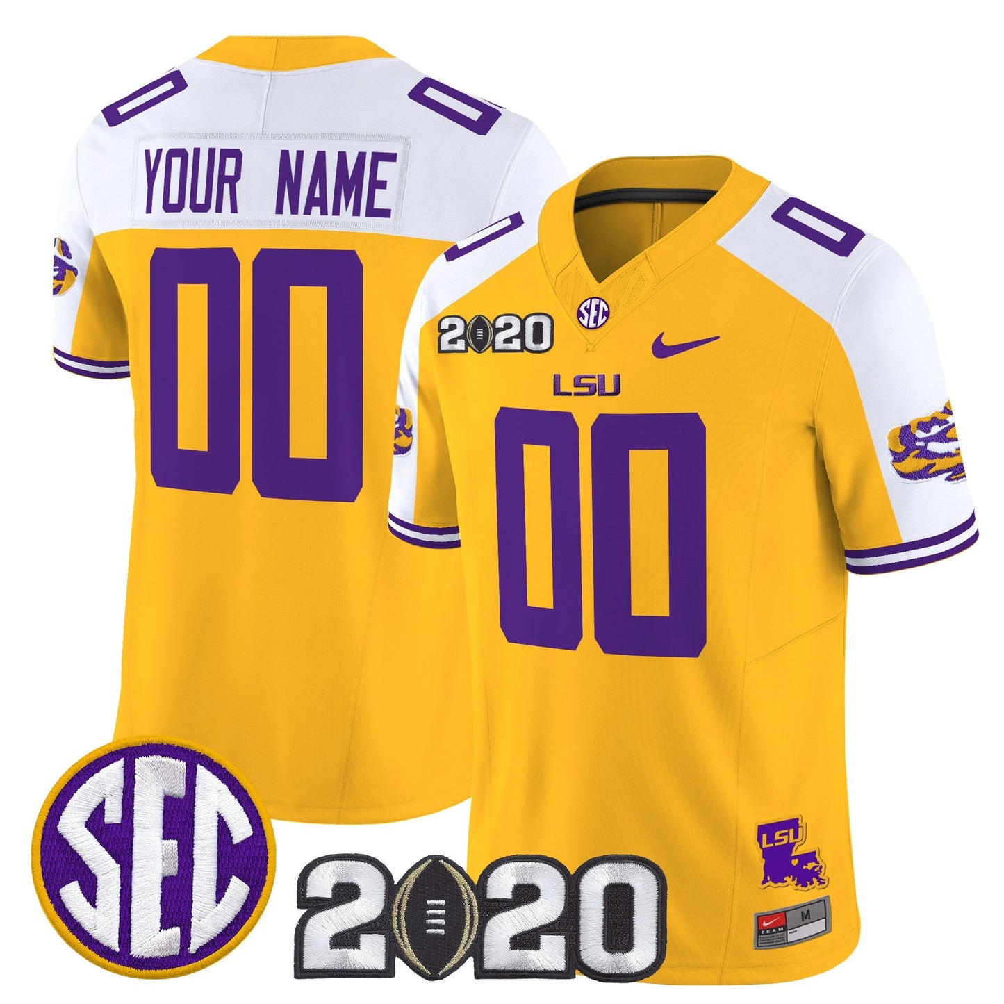 LSU Tigers 2020 National Champions Vapor Limited Custom Jersey - All Stitched