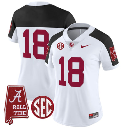 Women's Alabama Crimson Tide 2025 Vapor Limited Jersey - Alabama Map - All Stitched
