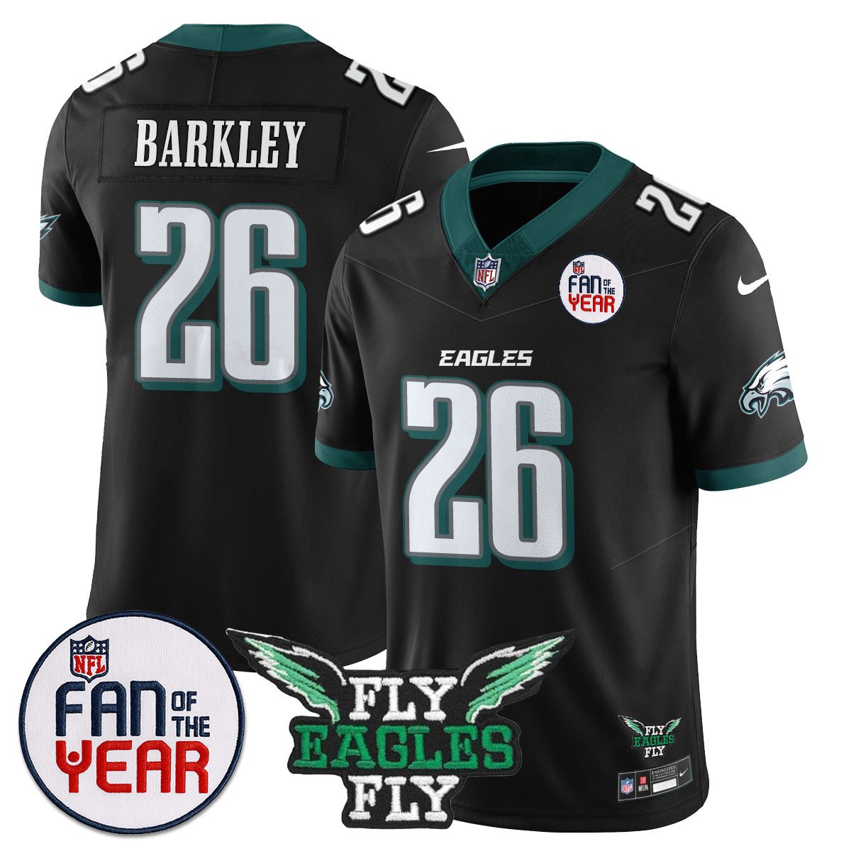 Custom Philadelphia Eagles "Fan Of The Year" Jersey - All Stitched