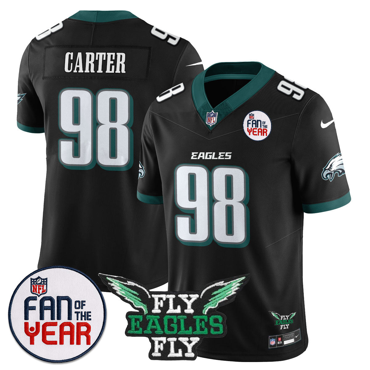 Custom Philadelphia Eagles "Fan Of The Year" Jersey - All Stitched