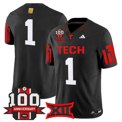 Men's Texas Tech Red Raiders 2025 Vapor Limited Jersey - 100th Anniversary Patch - All Stitched