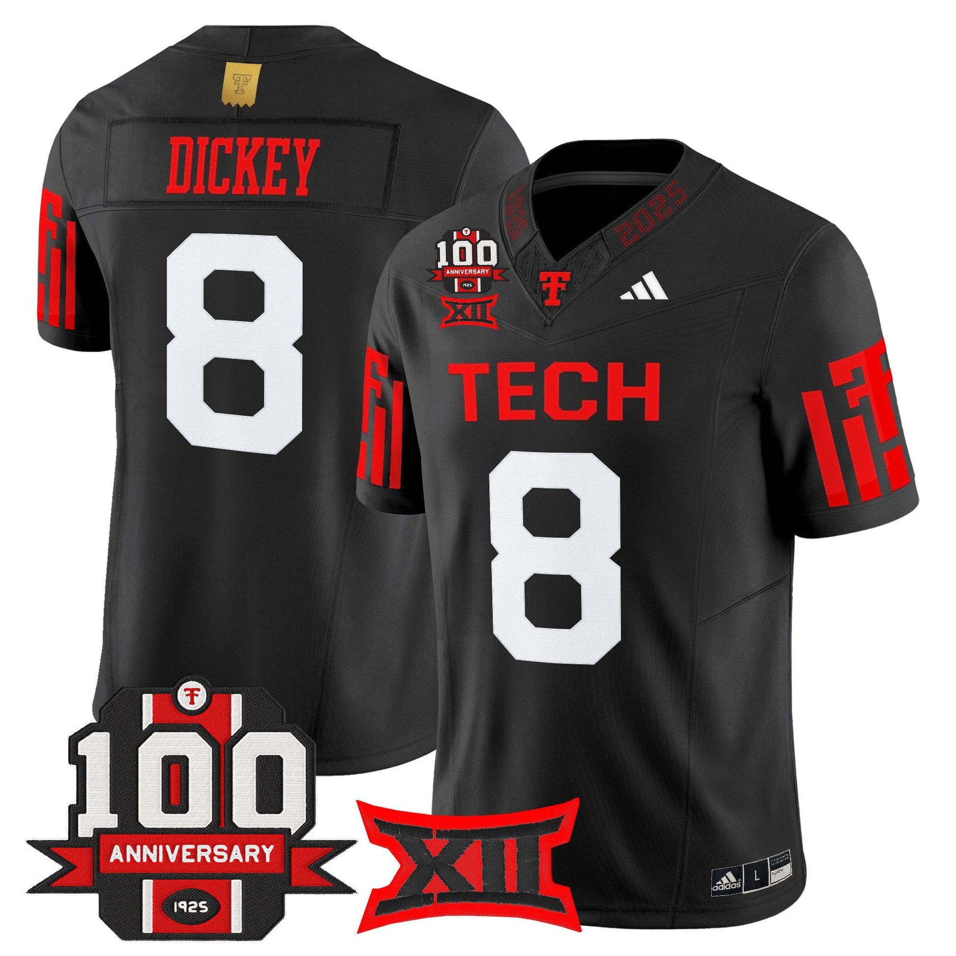 Men's Texas Tech Red Raiders 2025 Vapor Limited Jersey - 100th Anniversary Patch - All Stitched
