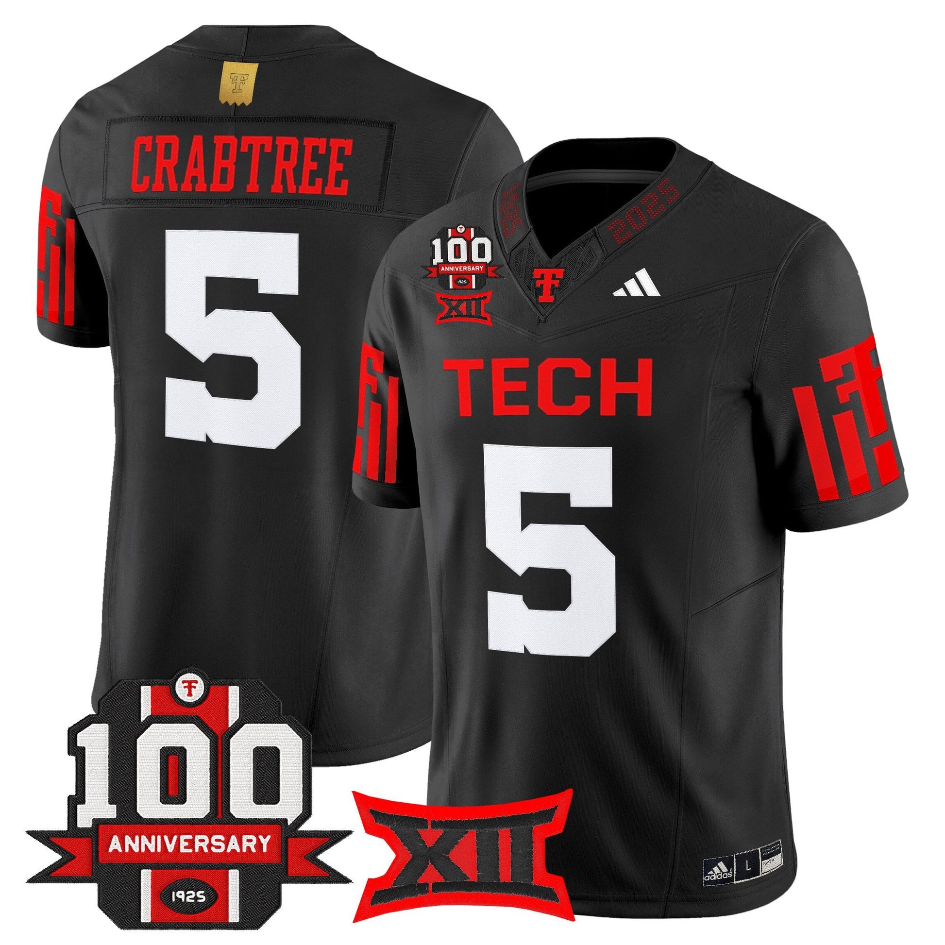 Men's Texas Tech Red Raiders 2025 Vapor Limited Jersey - 100th Anniversary Patch - All Stitched
