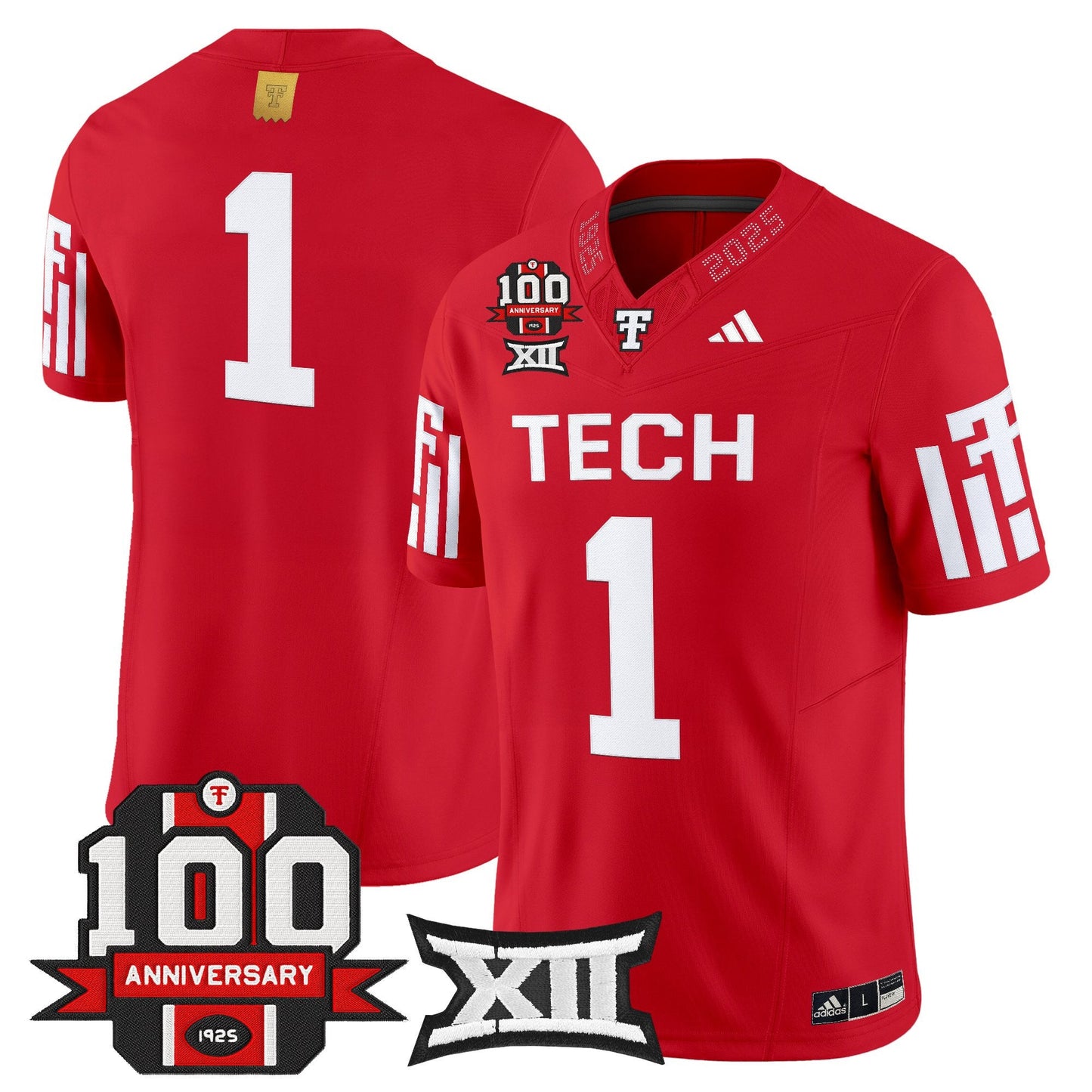 Men's Texas Tech Red Raiders 2025 Vapor Limited Jersey - 100th Anniversary Patch - All Stitched