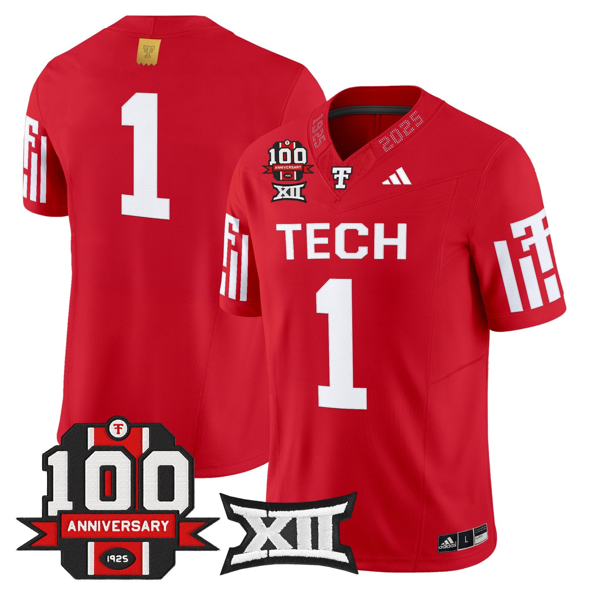 Men's Texas Tech Red Raiders 2025 Vapor Limited Jersey - 100th Anniversary Patch - All Stitched