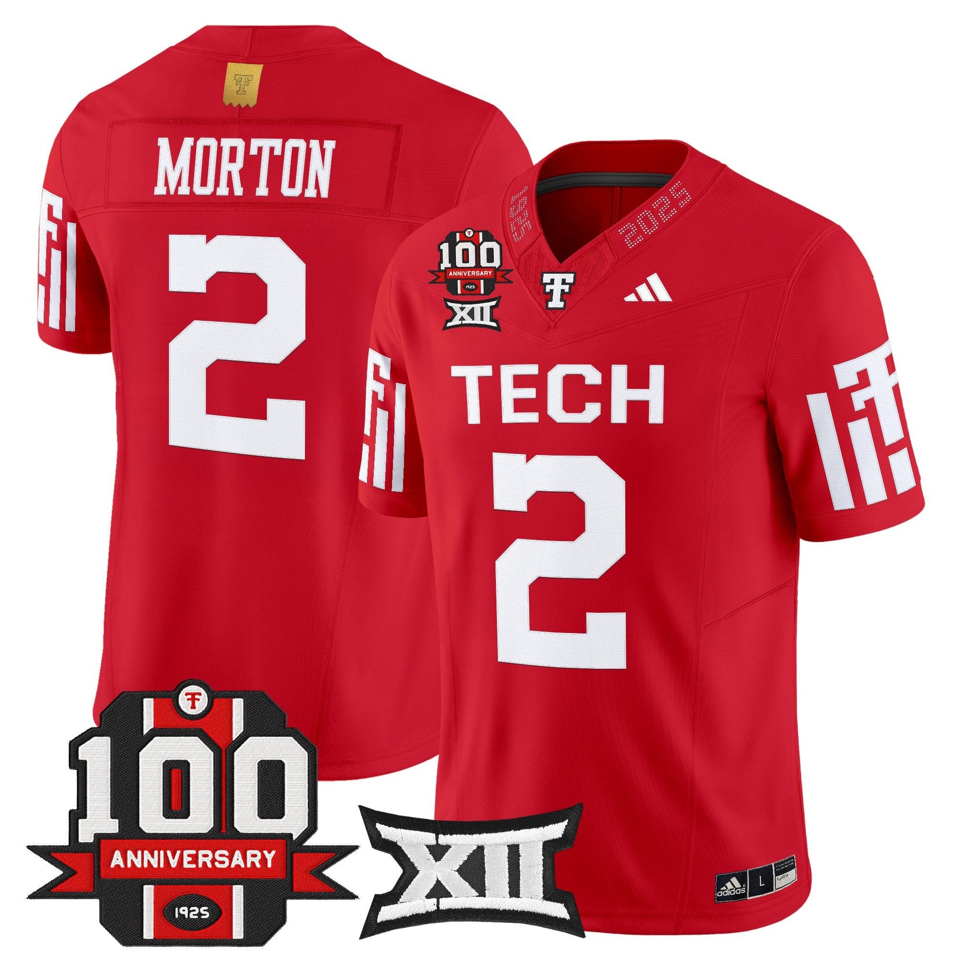 Men's Texas Tech Red Raiders 2025 Vapor Limited Jersey - 100th Anniversary Patch - All Stitched
