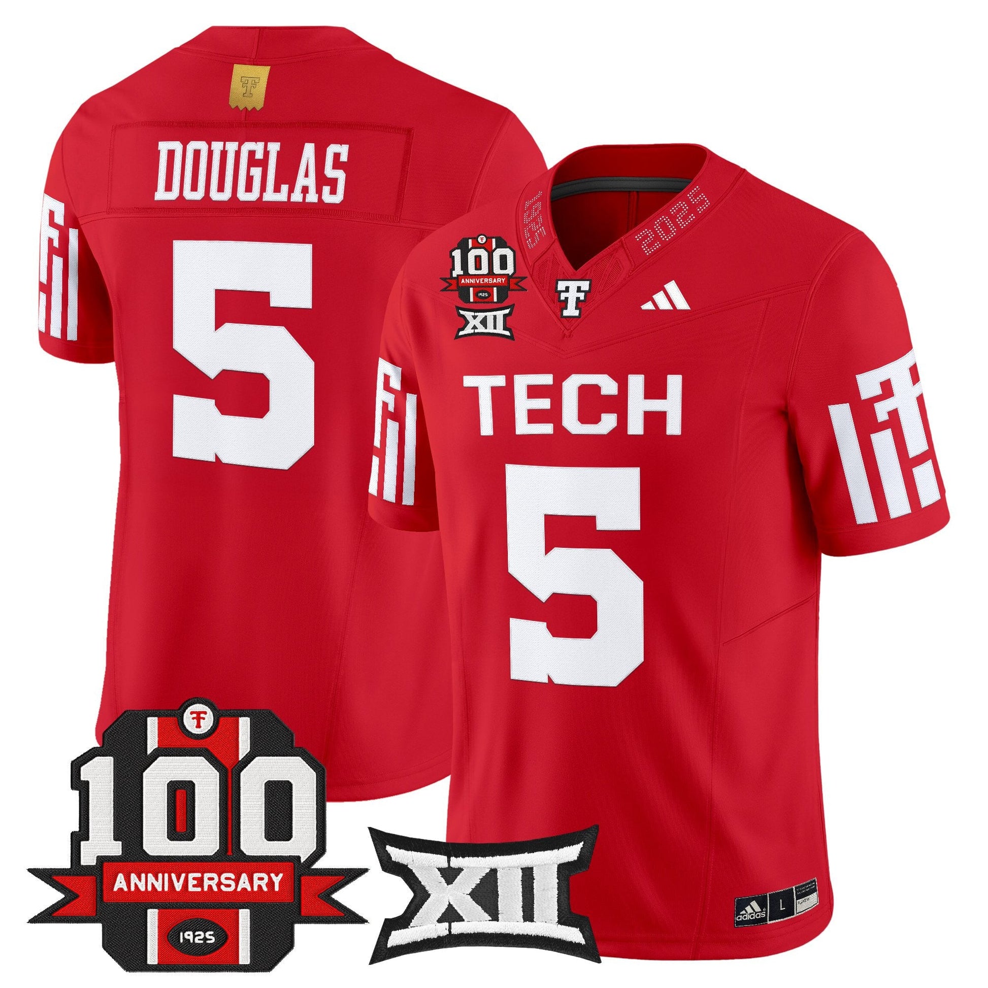 Men's Texas Tech Red Raiders 2025 Vapor Limited Jersey - 100th Anniversary Patch - All Stitched