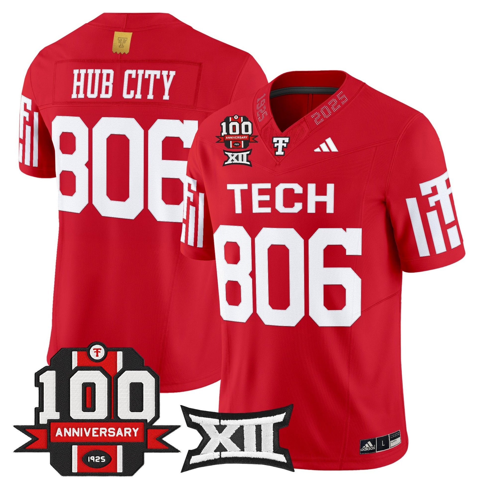Men's Texas Tech Red Raiders 2025 Vapor Limited Jersey - 100th Anniversary Patch - All Stitched
