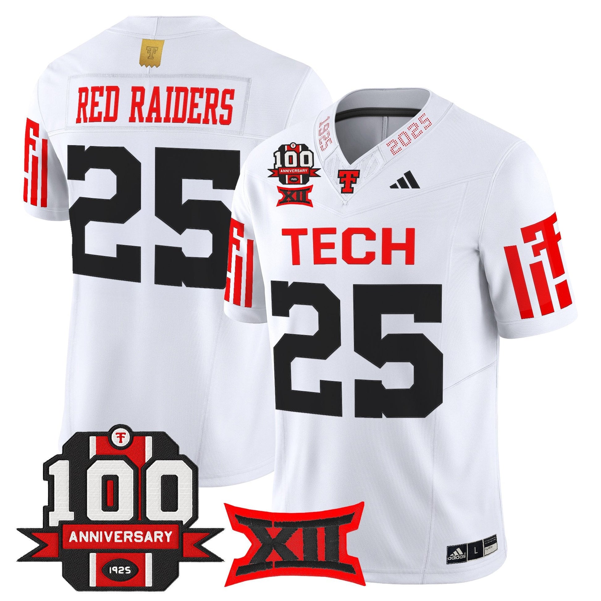 Men's Texas Tech Red Raiders 2025 Vapor Limited Jersey - 100th Anniversary Patch - All Stitched