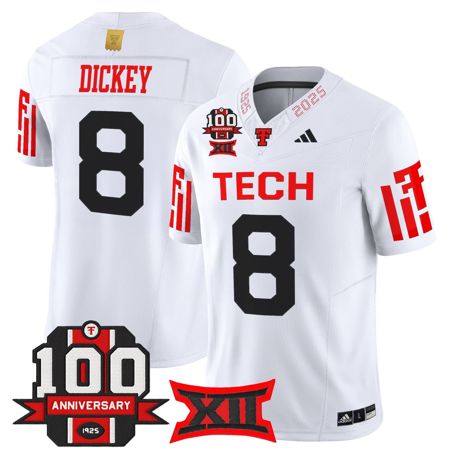 Men's Texas Tech Red Raiders 2025 Vapor Limited Jersey - 100th Anniversary Patch - All Stitched