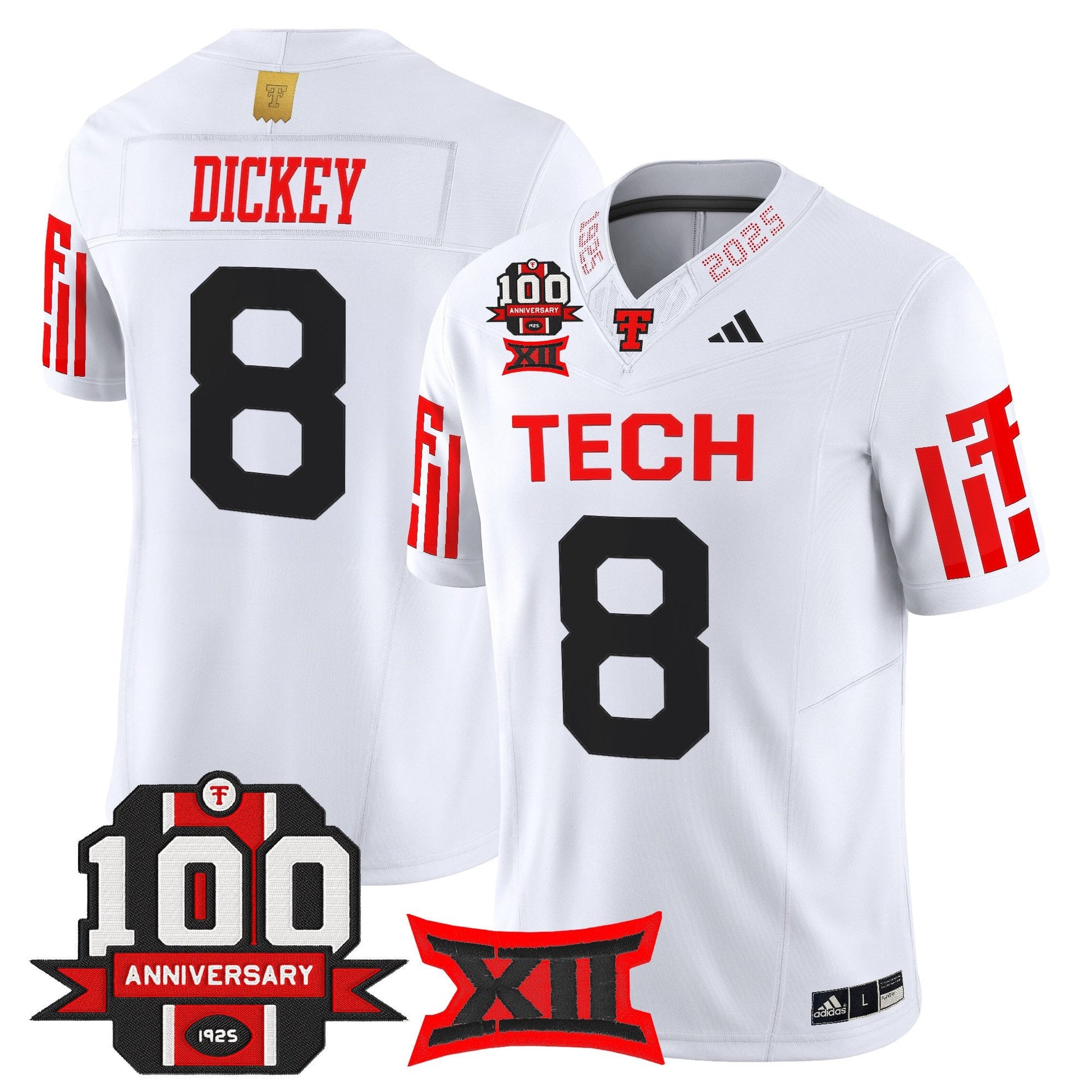 Men's Texas Tech Red Raiders 2025 Vapor Limited Jersey - 100th Anniversary Patch - All Stitched