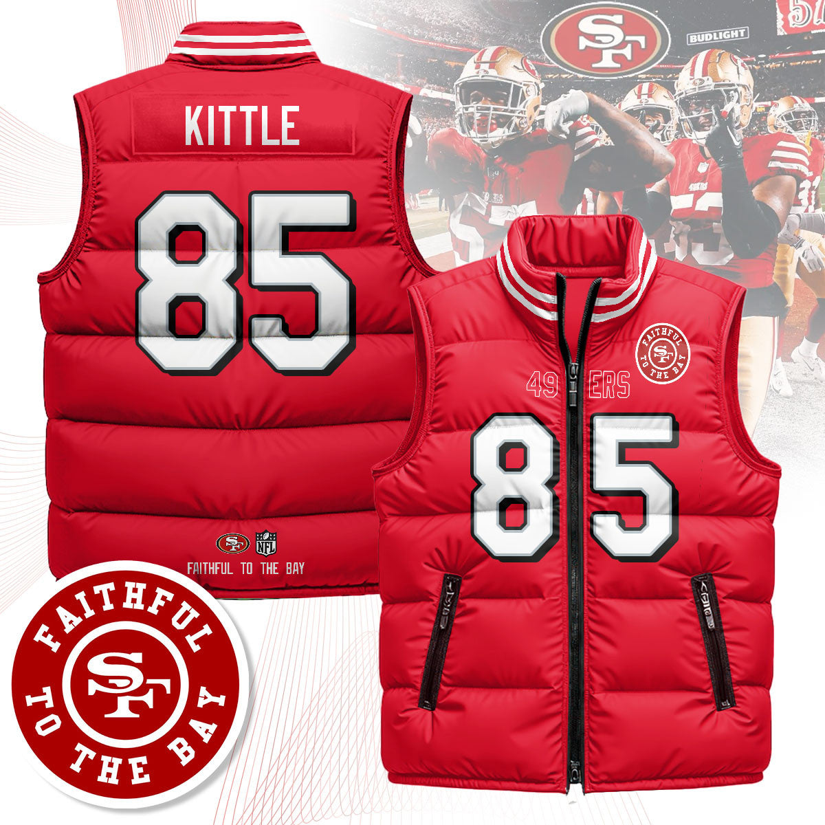 San Francisco 49ers Unisex Puffer Vest V1