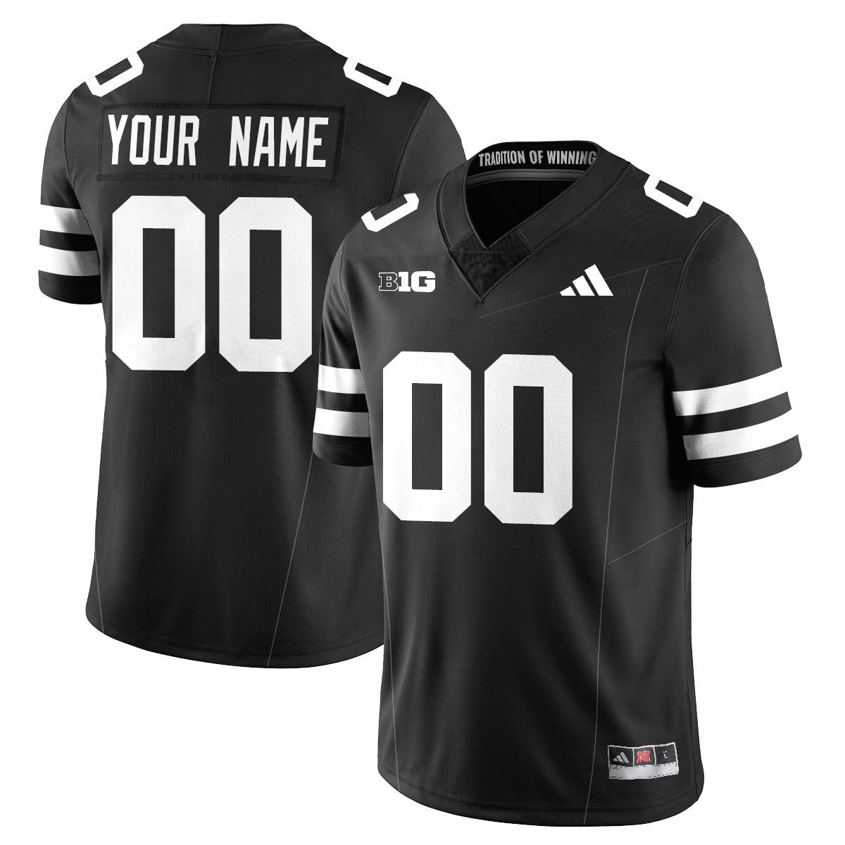 Custom Nebraska Football 2025 "Blackout" Jersey - All Stitched