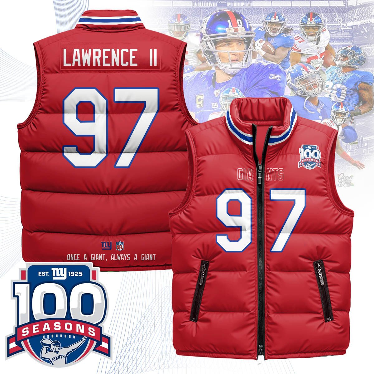 New York Giants Unisex Puffer Vest
