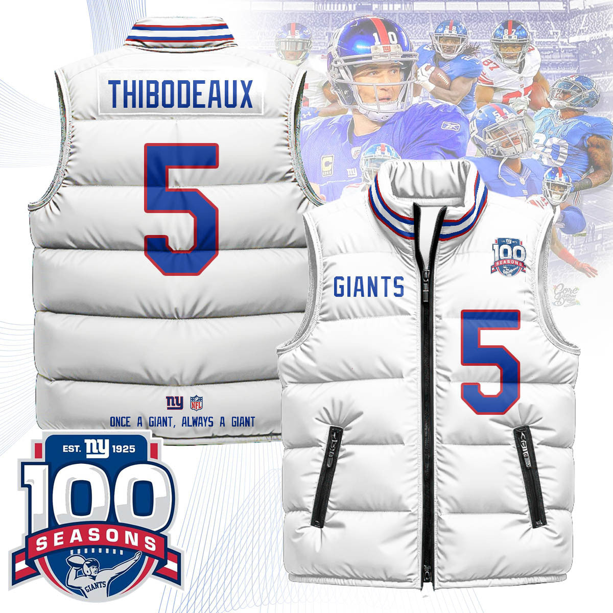 New York Giants Unisex Puffer Vest