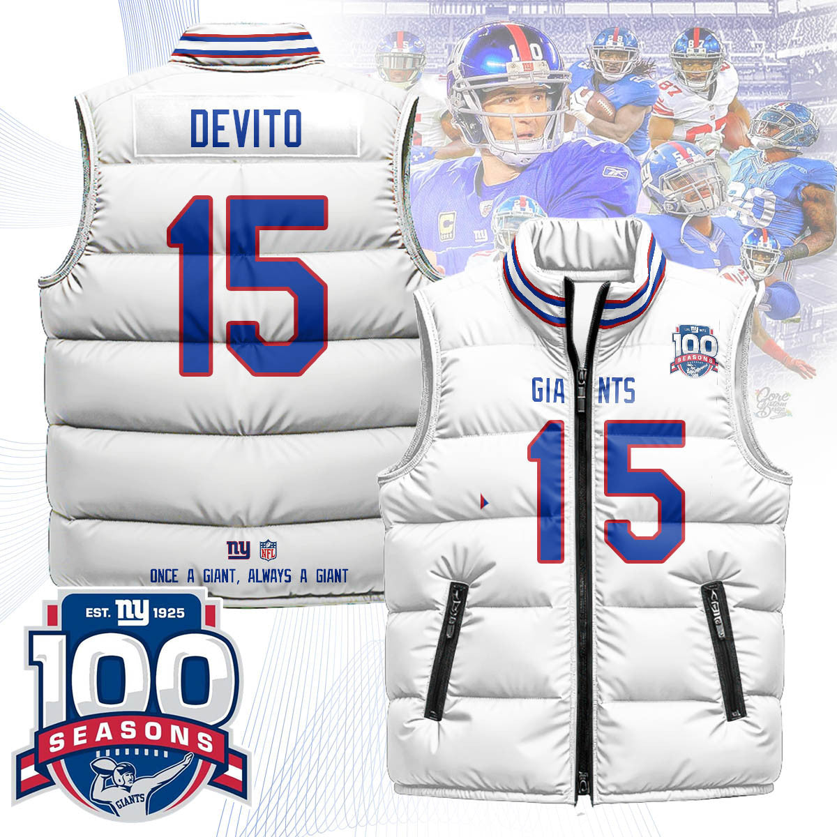 New York Giants Unisex Puffer Vest