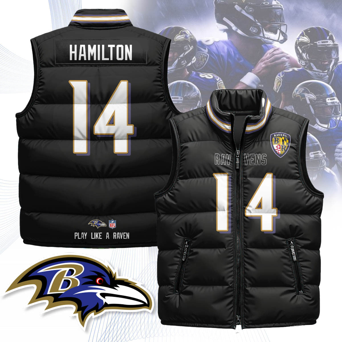 Baltimore Ravens Unisex Puffer Vest