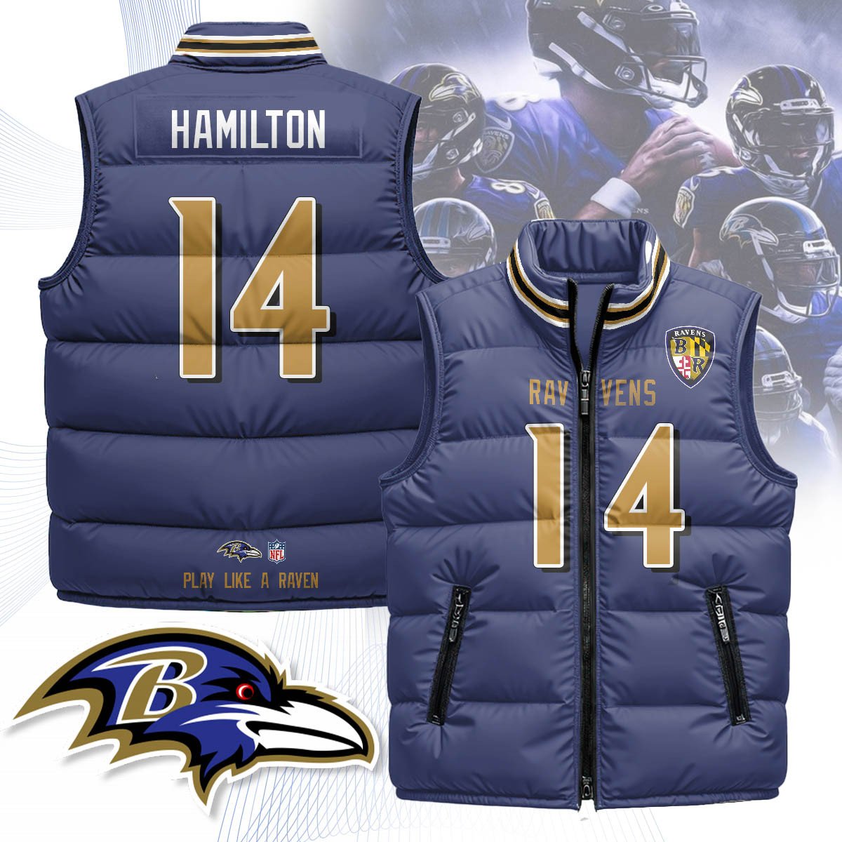 Baltimore Ravens Unisex Puffer Vest