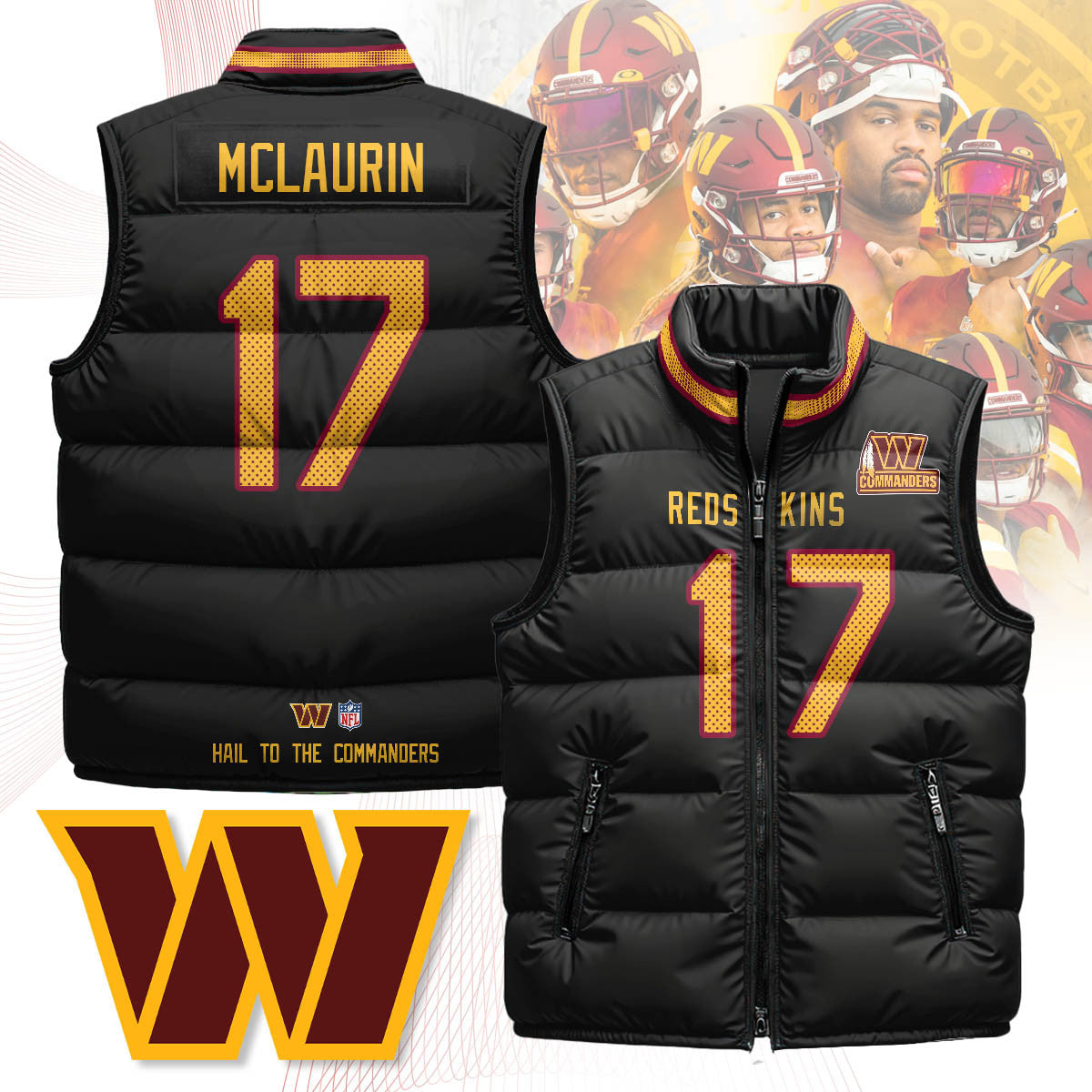 Washington Commanders Unisex Puffer Vest