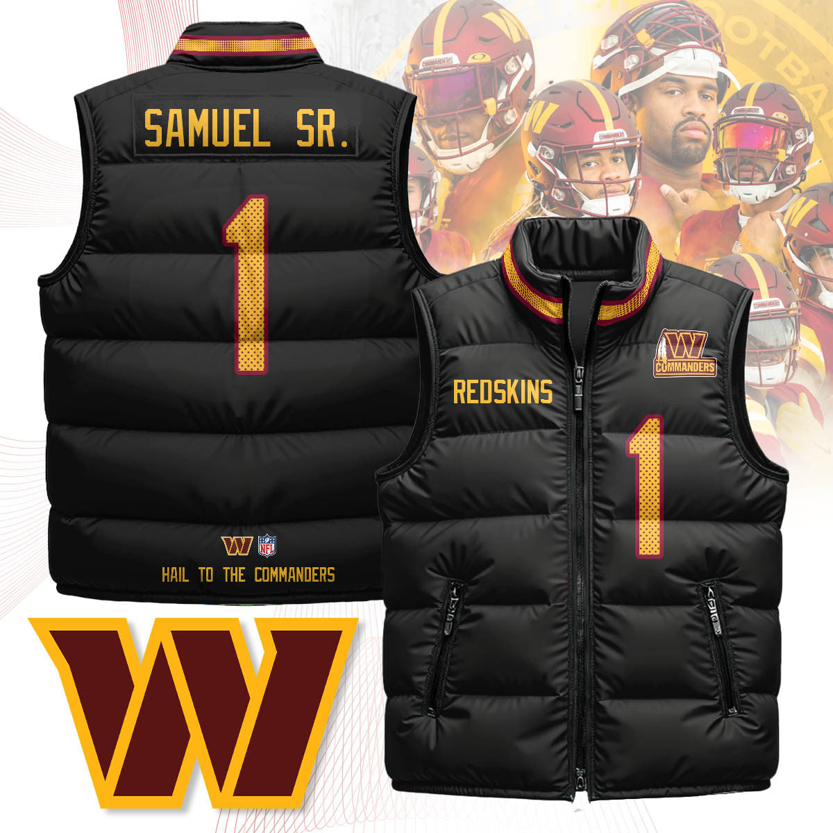 Washington Commanders Unisex Puffer Vest