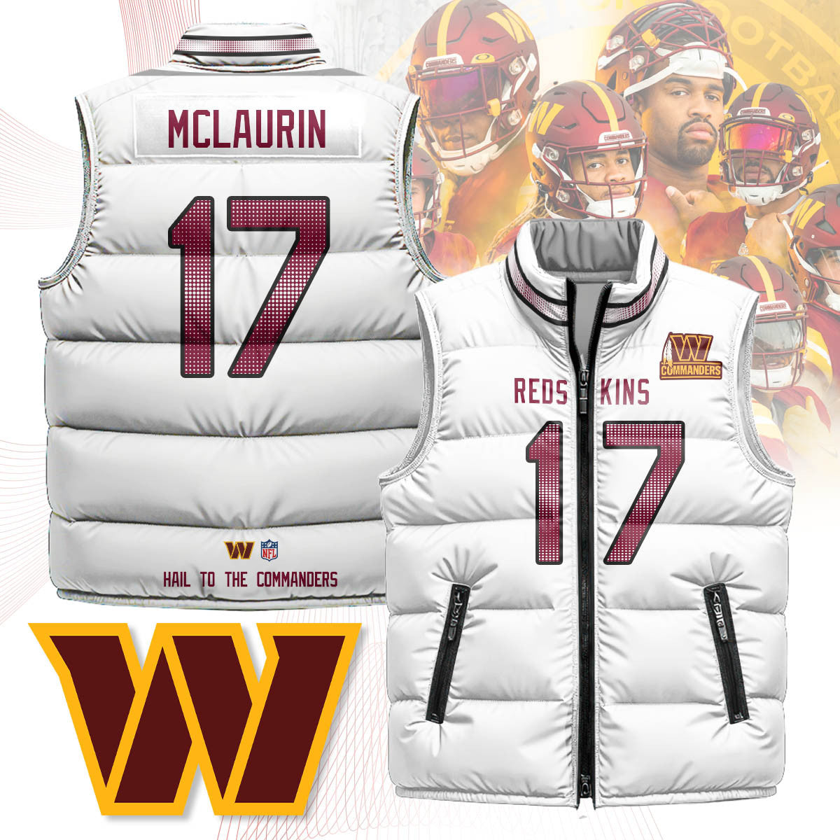Washington Commanders Unisex Puffer Vest