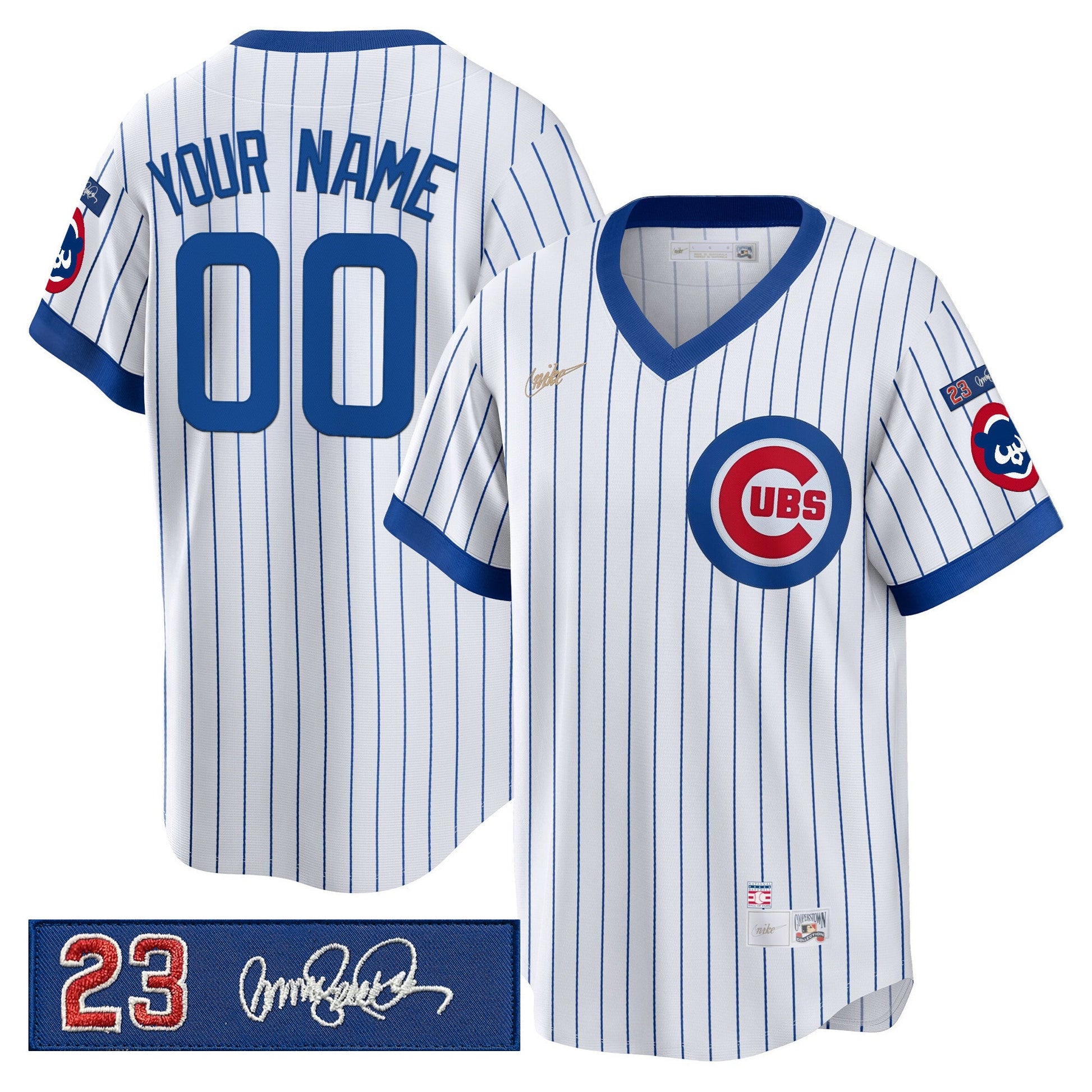 Chicago Cubs 'Ryne Sandberg Tribute Patch' Cooperstown Custom Jersey - All Stitched