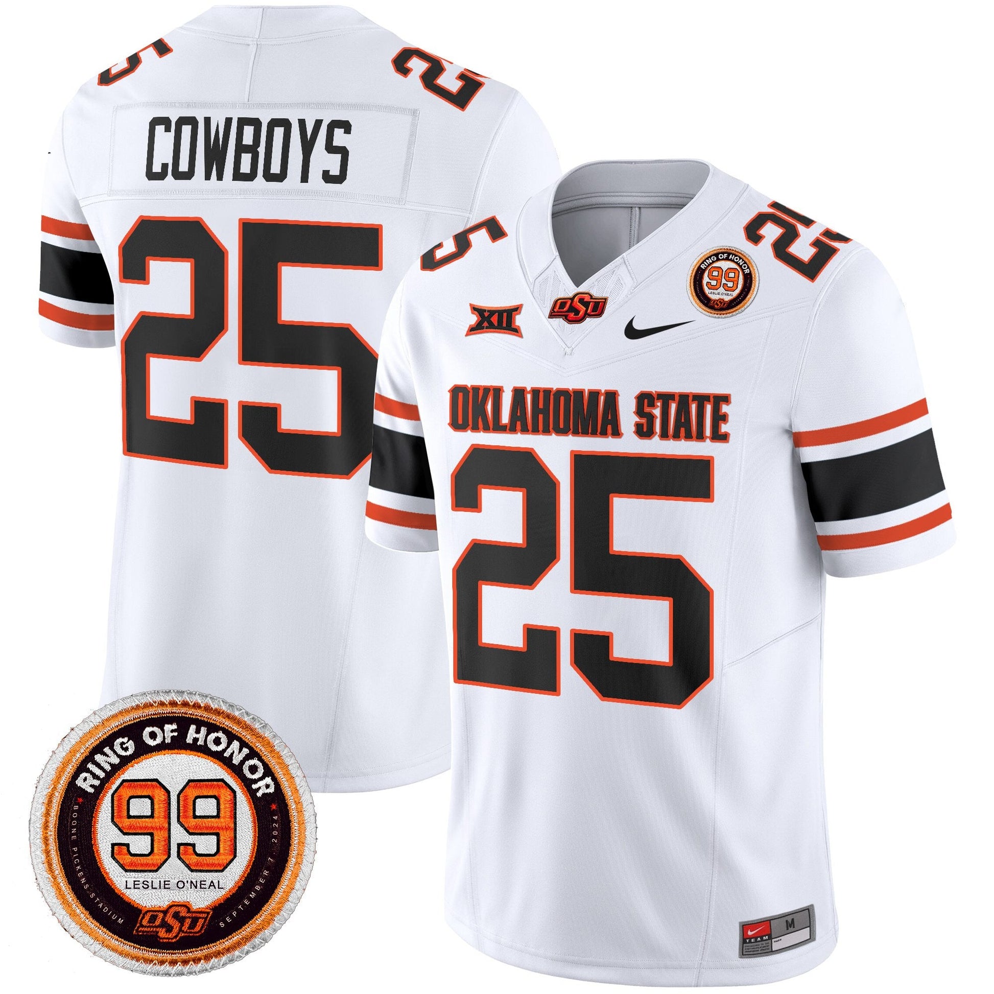Men's Oklahoma State Cowboys 2025 Vapor Limited Jersey - Leslie O'neal Patch - All Stitched