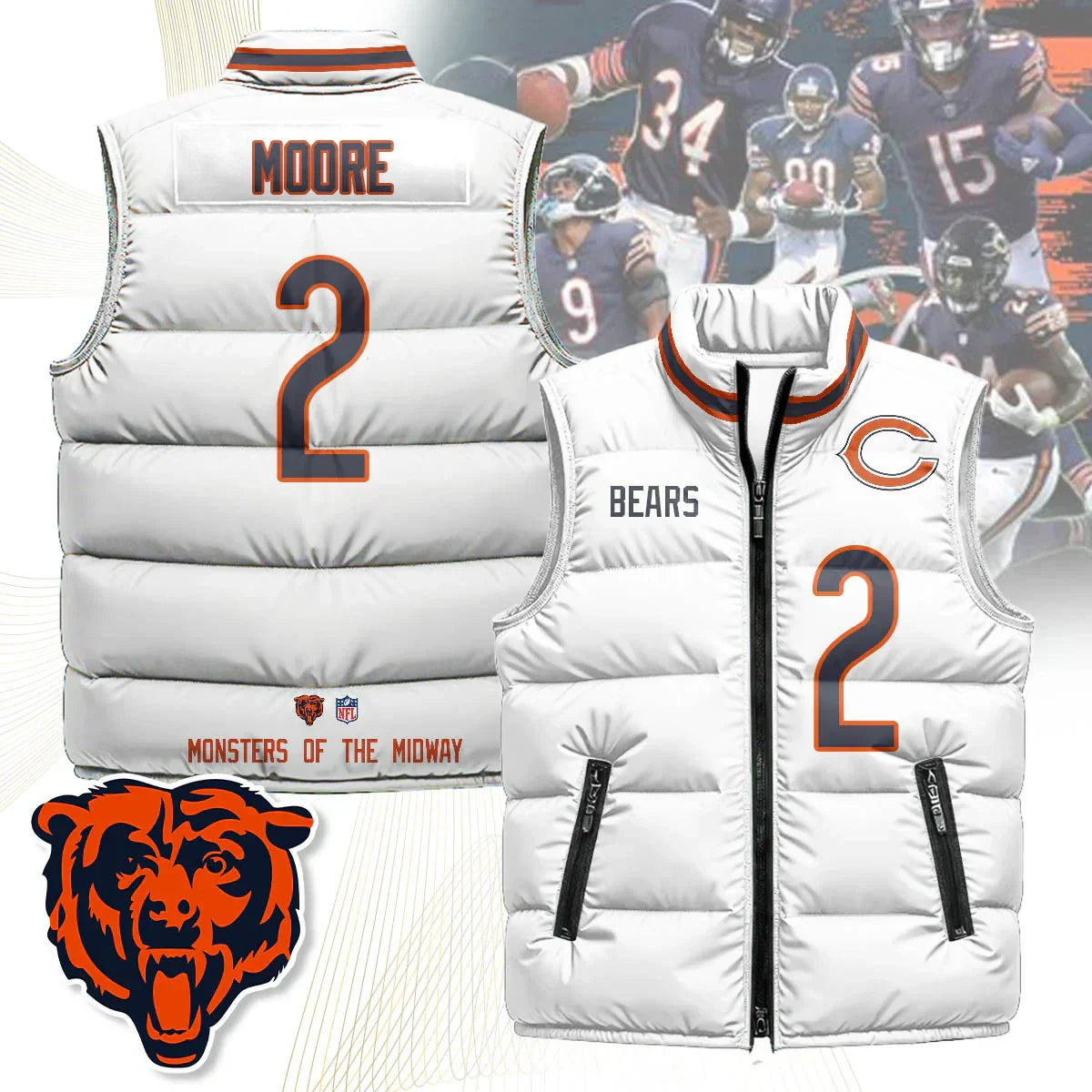 Chicago Bears Unisex Puffer Vest