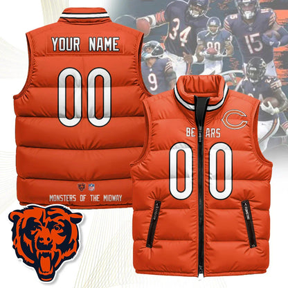 Custom Chicago Bears Unisex Puffer Vest