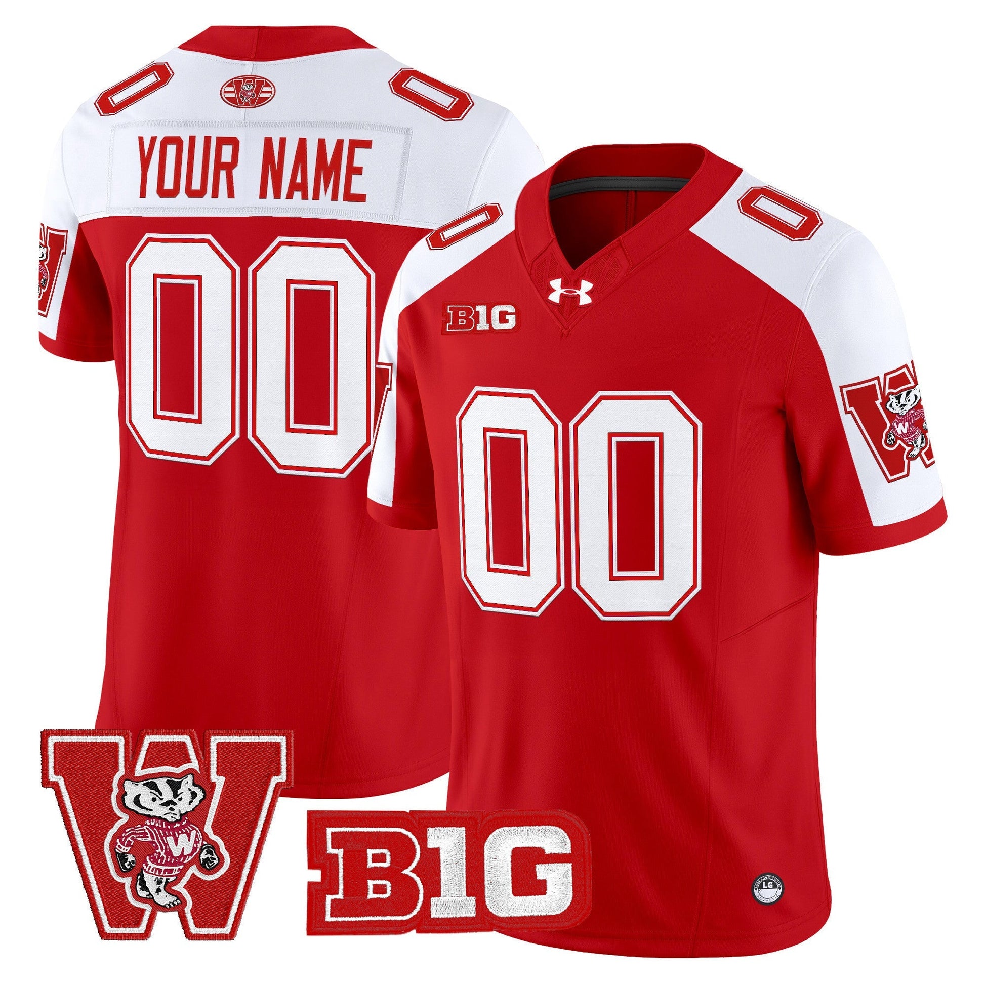 Wisconsin Badgers Throwback Vapor Limited Custom Jersey - All Stitched