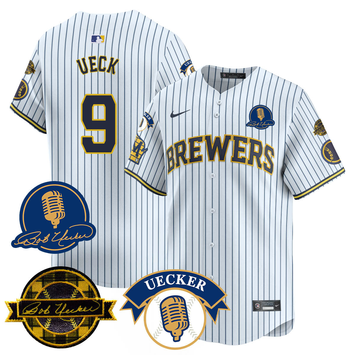 Men's Milwaukee Brewers 2025 Limited Jersey - Bob Uecker Patch - All Stitched