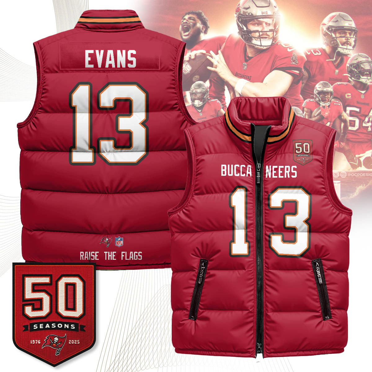 Tampa Bay Buccaneers Unisex Puffer Vest