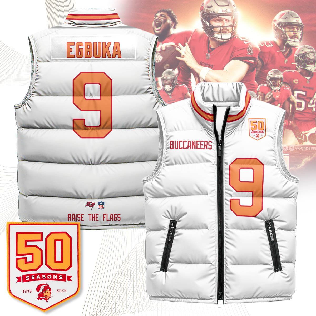 Tampa Bay Buccaneers Unisex Puffer Vest