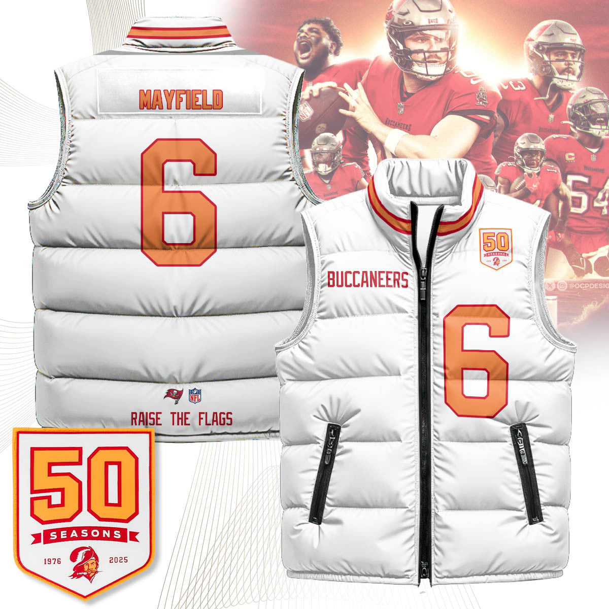 Tampa Bay Buccaneers Unisex Puffer Vest