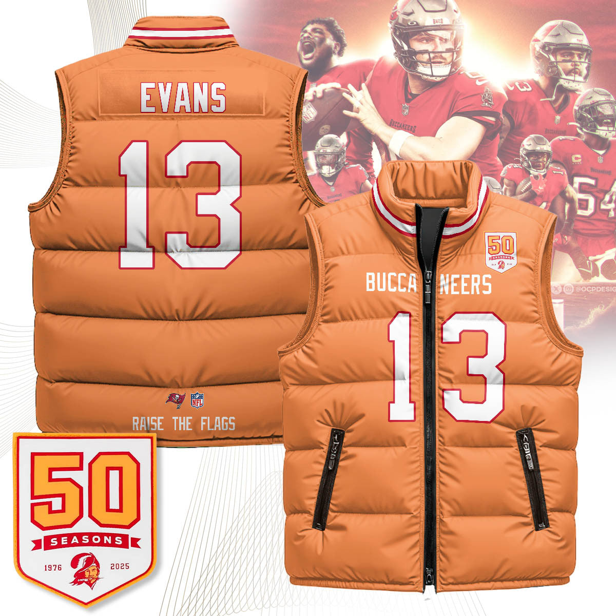 Tampa Bay Buccaneers Unisex Puffer Vest