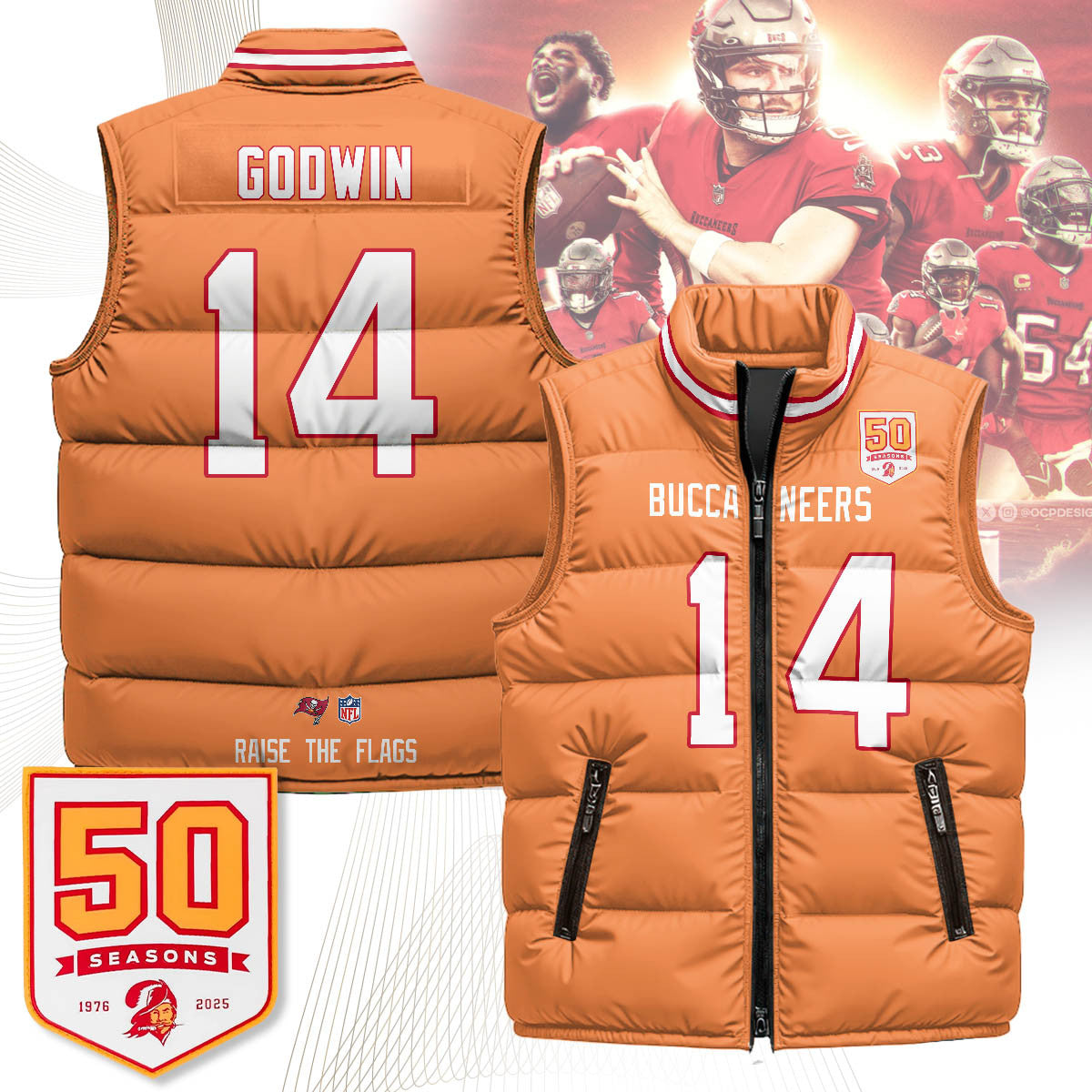 Tampa Bay Buccaneers Unisex Puffer Vest