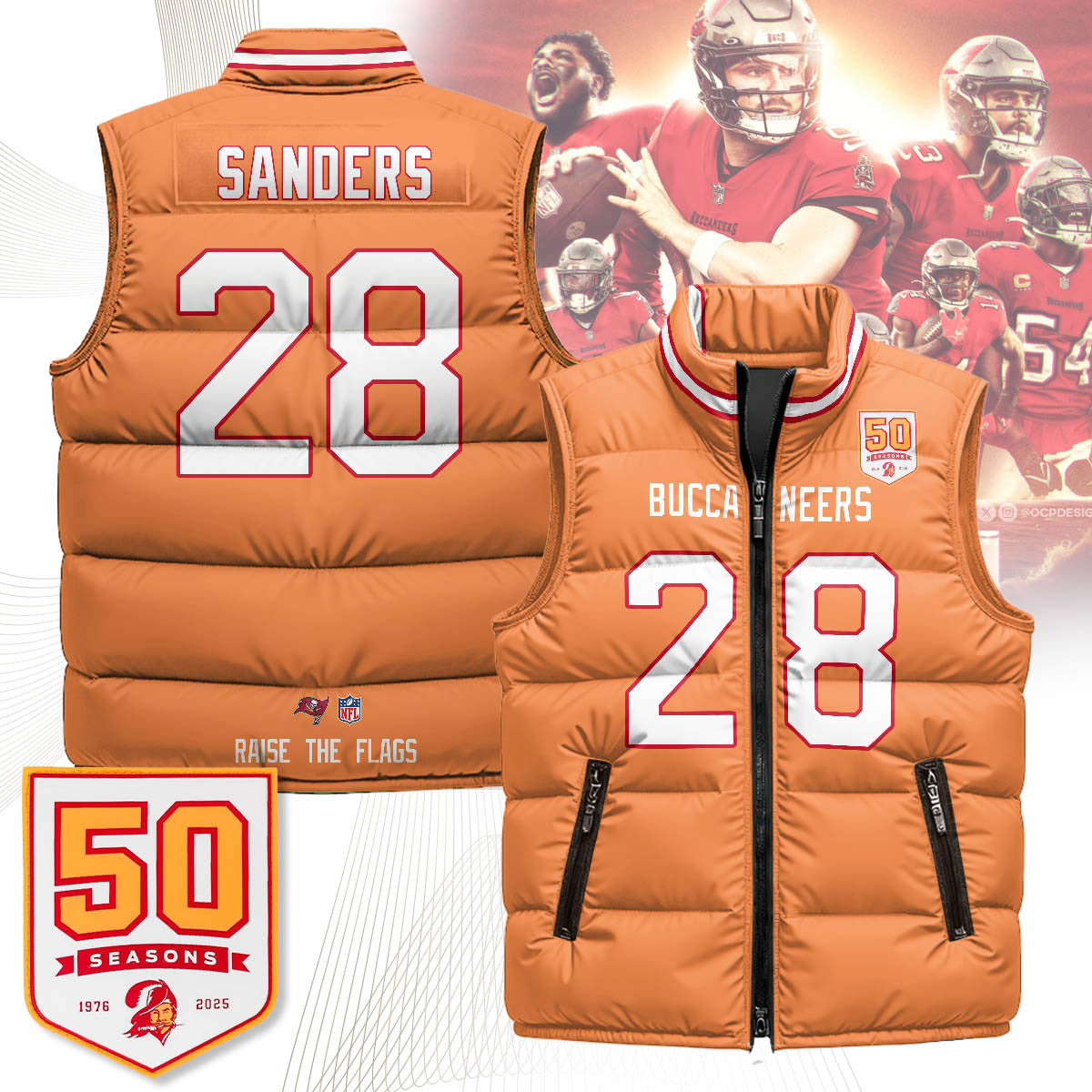 Tampa Bay Buccaneers Unisex Puffer Vest