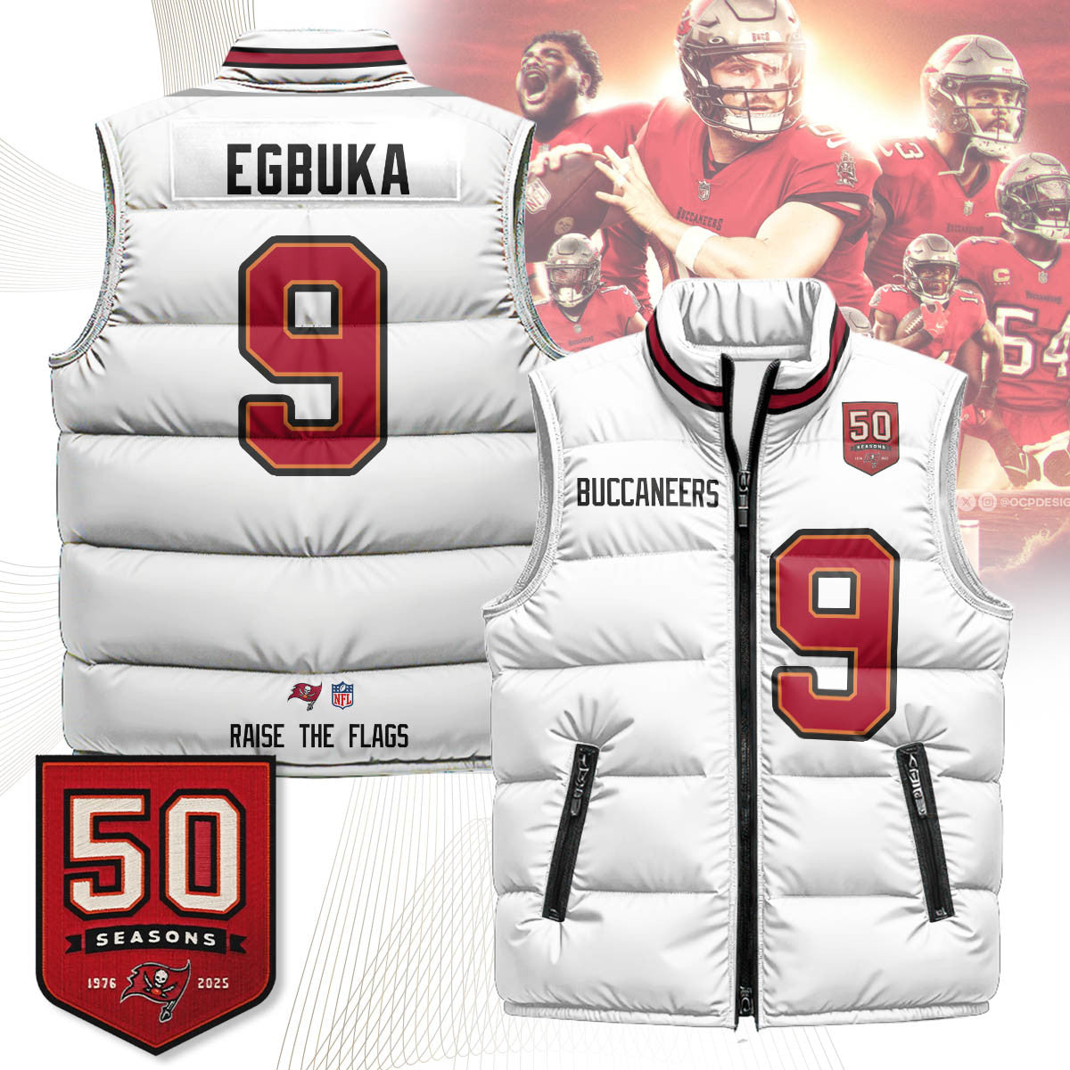 Tampa Bay Buccaneers Unisex Puffer Vest