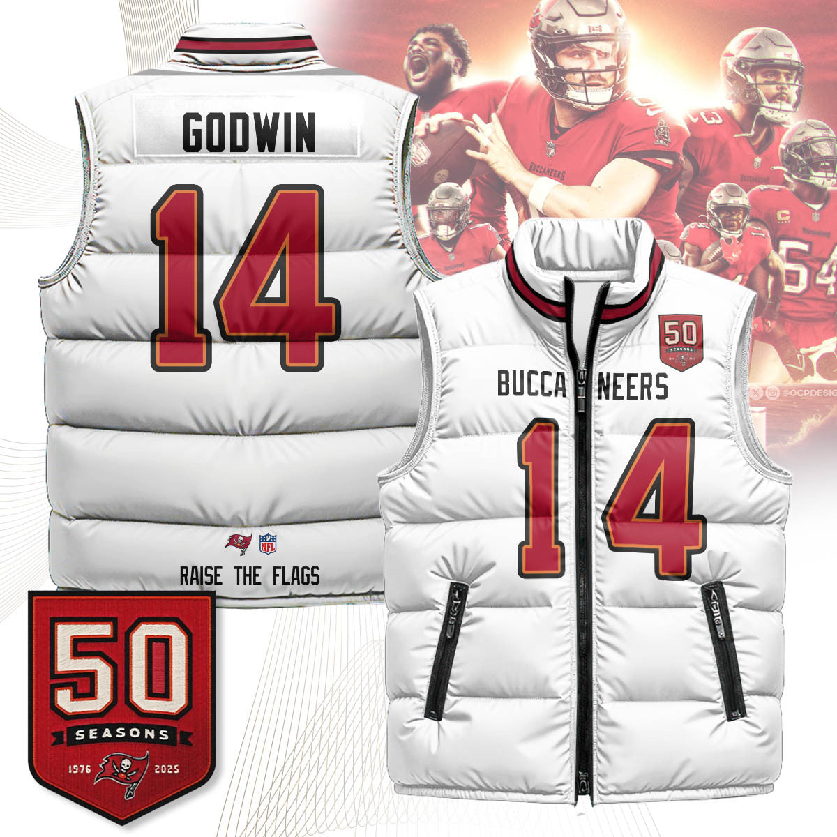 Tampa Bay Buccaneers Unisex Puffer Vest