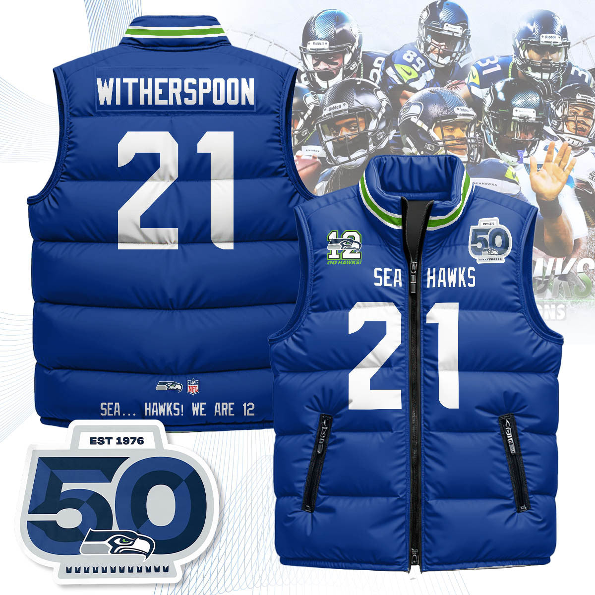 Seattle Seahawks Unisex Puffer Vest